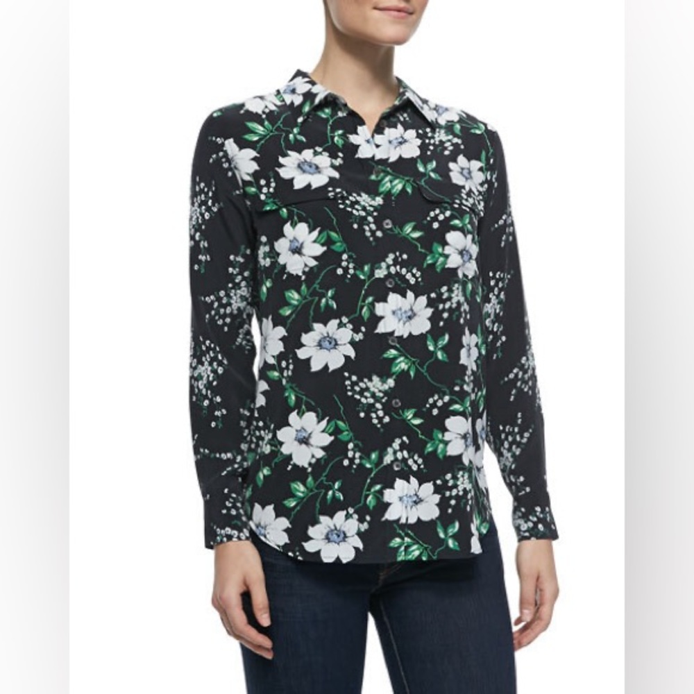 Equipment Floral Button Up Blouse